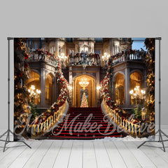 Lofaris Luxurious Castle Sparkling Photo Christmas Backdrop