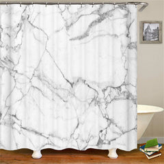 Lofaris Luxurious White Grey Marble Home Bathroom Curtain