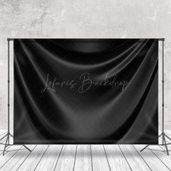 Lofaris Luxury Black Drape Glossy Silk Photo Booth Backdrop