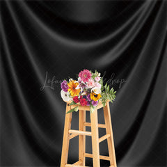 Lofaris Luxury Black Drape Glossy Silk Photo Booth Backdrop