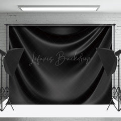 Lofaris Luxury Black Drape Glossy Silk Photo Booth Backdrop