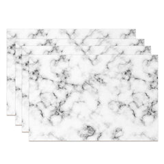 Lofaris Luxury Black White Marbled Modern Set Of 4 Placemats