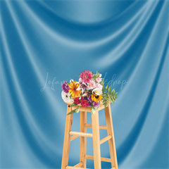 Lofaris Luxury Blue Drape Glossy Silk Photo Booth Backdrop