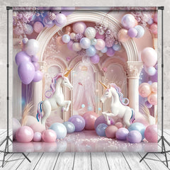 Lofaris Luxury Fantasy Arch Unicorn Balloon Photo Backdrop