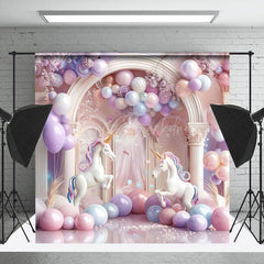 Lofaris Luxury Fantasy Arch Unicorn Balloon Photo Backdrop