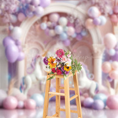 Lofaris Luxury Fantasy Arch Unicorn Balloon Photo Backdrop