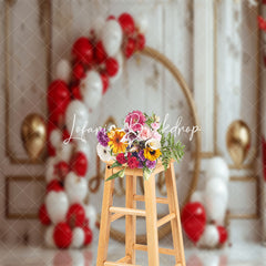 Lofaris Luxury Marbled Wall Balloons Valentines Day Backdrop