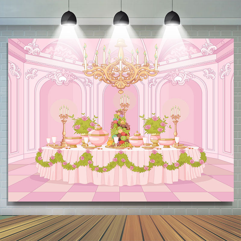 Lofaris Luxury Pink Palace Dining Table Floor Party Backdrop