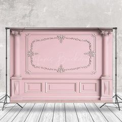 Lofaris Luxury Royal Pink Retro Wall Photography Backdrop