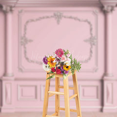 Lofaris Luxury Royal Pink Retro Wall Photography Backdrop