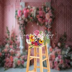 Lofaris Luxury Vintage Pink Wall Floral Wedding Backdrop