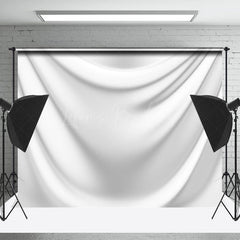 Lofaris Luxury White Drape Glossy Silk Photo Booth Backdrop