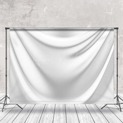 Lofaris Luxury White Drape Glossy Silk Photo Booth Backdrop