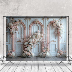 Lofaris Luxury White Pink Retro Wall Floral Wedding Backdrop