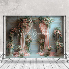 Lofaris Luxury White Wall Curtain Floral Wedding Backdrop