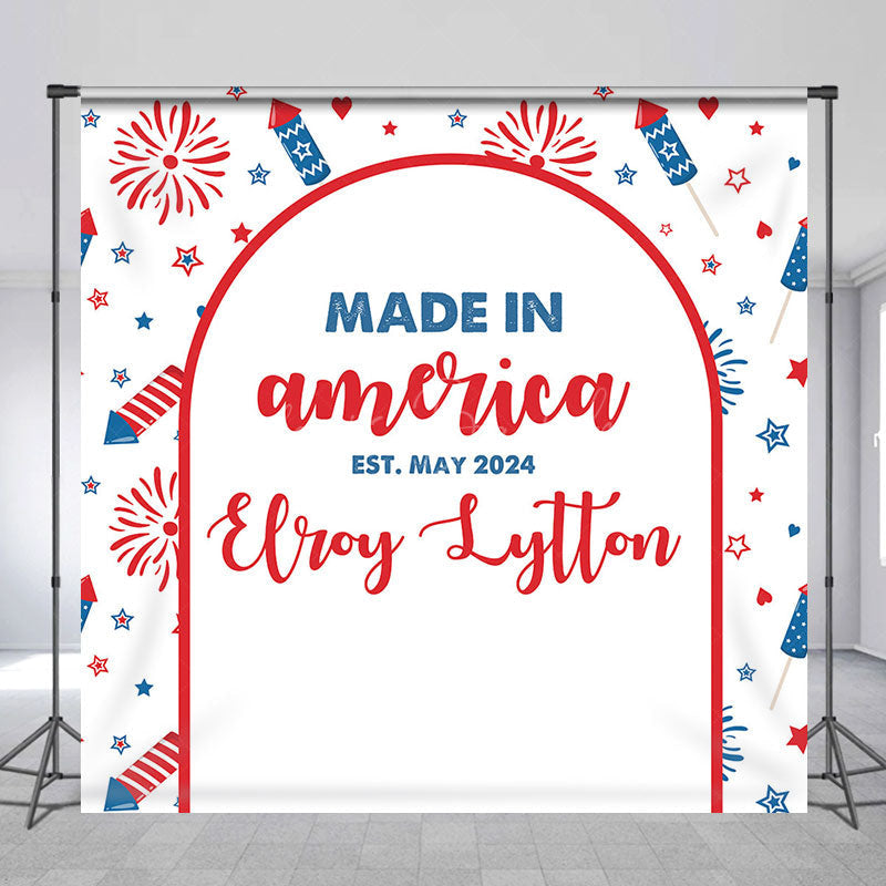 Lofaris Made In America Birthday Independence Day Backdrop