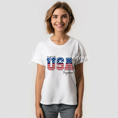 Lofaris Made in USA American Flag Custom Faimly T-shirt