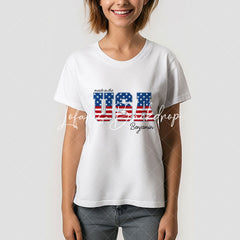 Lofaris Made in USA American Flag Custom Faimly T-shirt