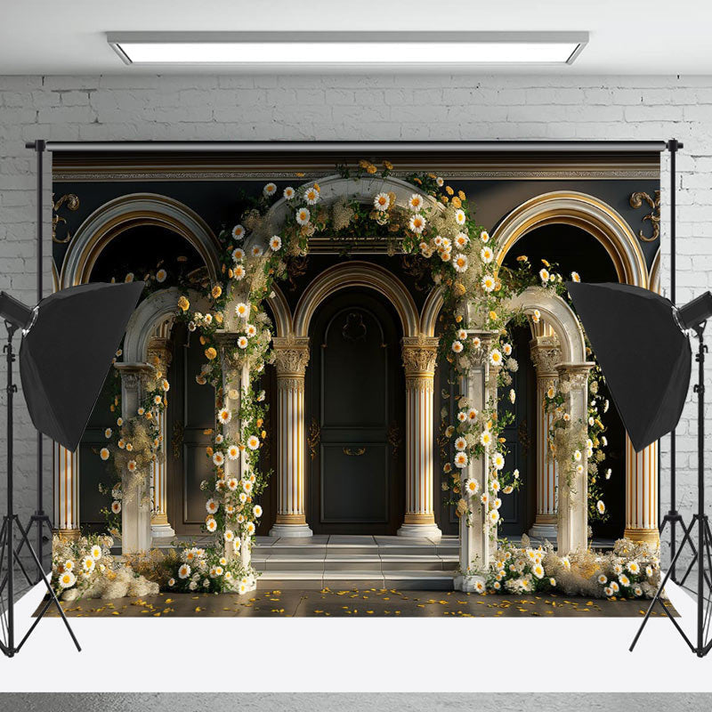 Lofaris Magnificent Retro Arch Floral Architecture Backdrop