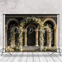 Lofaris Magnificent Retro Arch Floral Architecture Backdrop