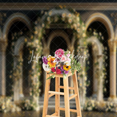 Lofaris Magnificent Retro Arch Floral Architecture Backdrop