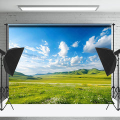 Lofaris Magnificent View Of Green Grassland Photo Backdrop