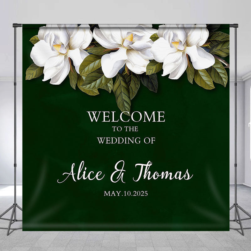 Lofaris Magnolia Green Elegant Custom Wedding Backdrop