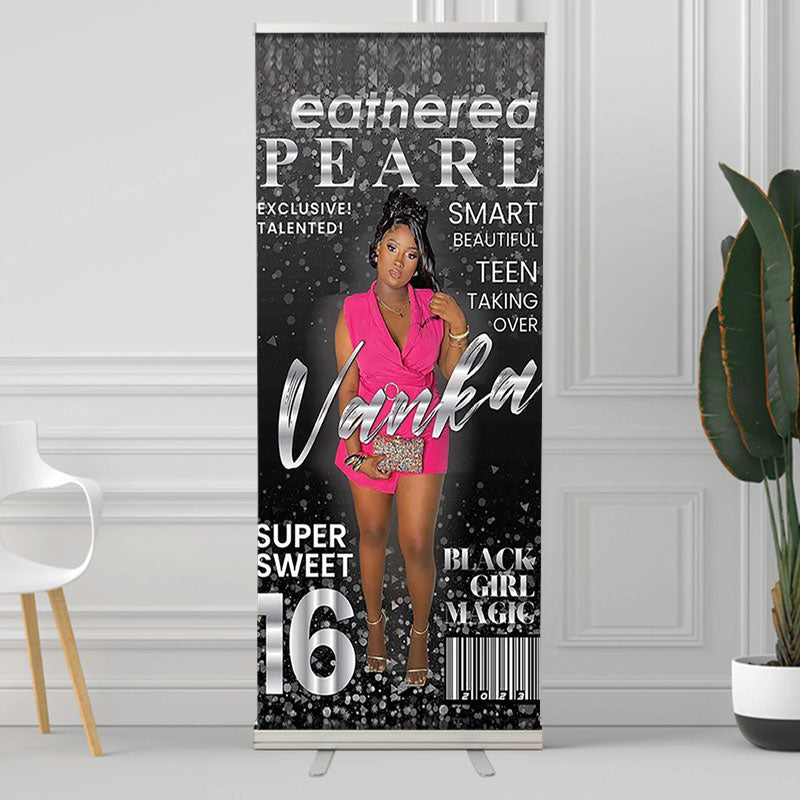 Lofaris Magzine Style Custom Retractable Birthday Banner