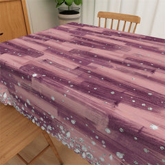 Lofaris Mahogany Wood Diamonds Pattern Rectangle Tablecloth