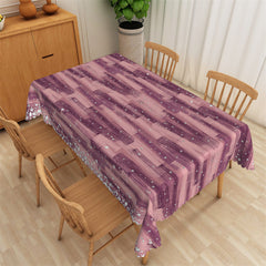 Lofaris Mahogany Wood Diamonds Pattern Rectangle Tablecloth