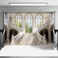 Lofaris Majestic Staircase Arch Window Architecture Backdrop