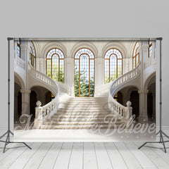 Lofaris Majestic Staircase Arch Window Architecture Backdrop