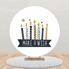 Lofaris Make A Wish Black Candles Round Birthday Backdrop