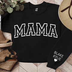 Lofaris Mama And Kids Black Letters Custom Name Sweatshirt