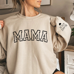 Lofaris Mama And Kids Black Letters Custom Name Sweatshirt