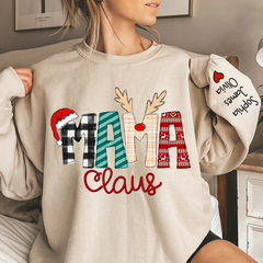 Lofaris Mama Claus Antlers Christmas Gift Custom Sweatshirt