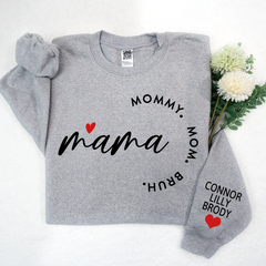 Lofaris Mama Mommy Mom Bruh Custom Name Gift Sweatshirt