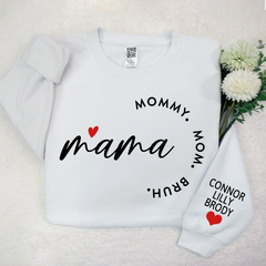 Lofaris Mama Mommy Mom Bruh Custom Name Gift Sweatshirt