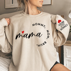 Lofaris Mama Mommy Mom Bruh Custom Name Gift Sweatshirt