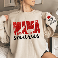 Lofaris Mama Saurus Glitter Gift For Mom Custom Sweatshirt