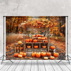 Lofaris Maple Grove Pumpkins Autumn Thanksgiving Backdrop