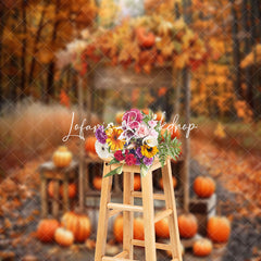 Lofaris Maple Grove Pumpkins Autumn Thanksgiving Backdrop