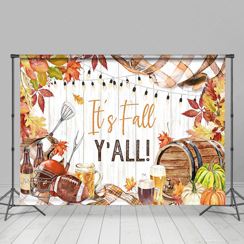 Lofaris Maple Its Fall Yall Wooden Thanksgiving Backdrop