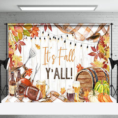 Lofaris Maple Its Fall Yall Wooden Thanksgiving Backdrop