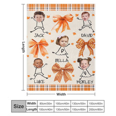 Lofaris Maple Leaves Autumn Bow Tie Custom Face Blanket