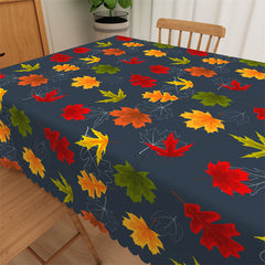 Lofaris Maple Leaves Black Restaurant Cafe Party Tablecloth