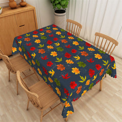 Lofaris Maple Leaves Black Restaurant Cafe Party Tablecloth