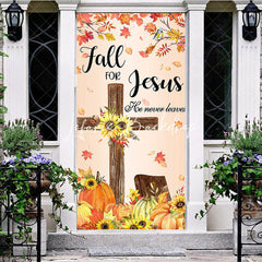 Lofaris Maple Leaves Fall For Jesus Thanksgiving Door Cover