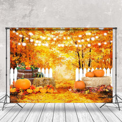 Lofaris Maple Leaves Golden Pumpkin Oil Painting Backdrop