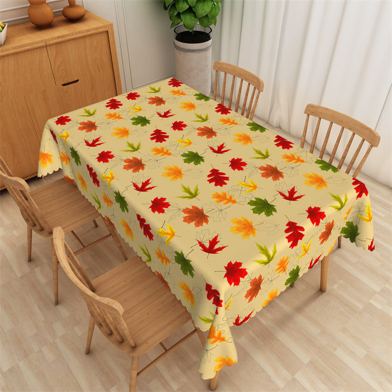 Lofaris Maple Leaves Restaurant Dinner Square Tablecloth